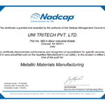 Uni Tritech: NADCAP Certified Foundry 1st in Asia, 2nd Worldwide