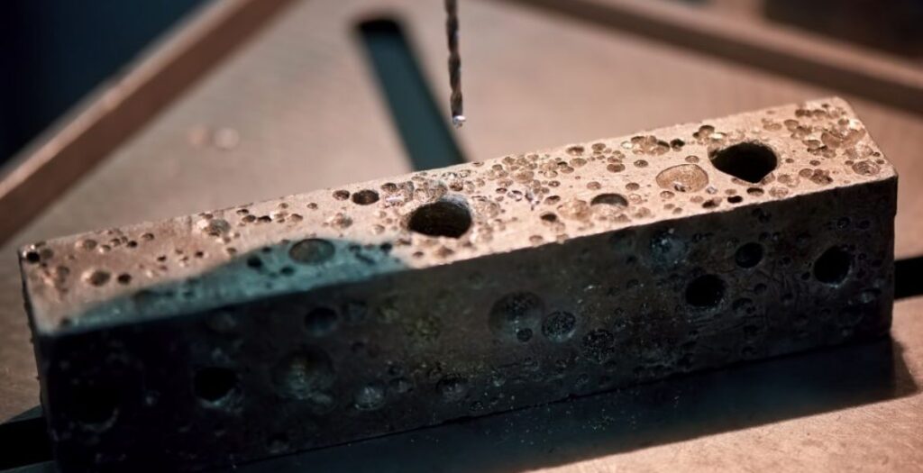 Investment casting porosity defect cross-section showing gas pore formation and prevention methods at Uni Tritech foundry