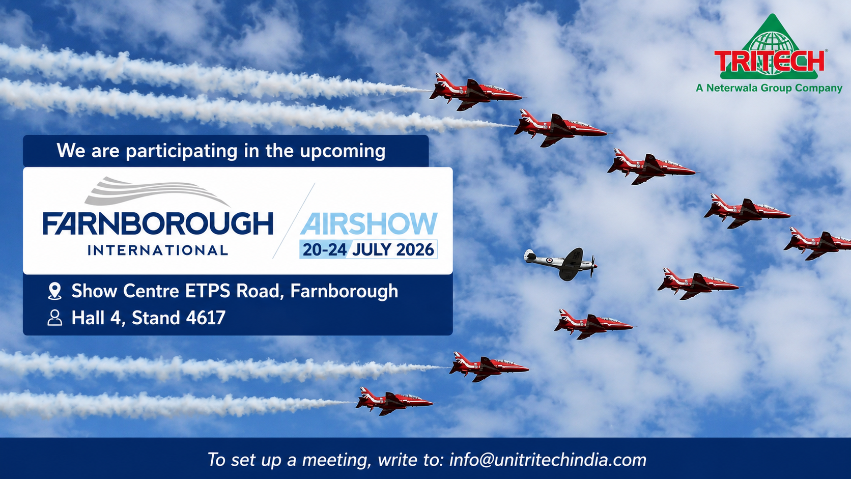 Farnborough International Airshow 2026 - Uni Tritech at Hall 4 Stand 4617